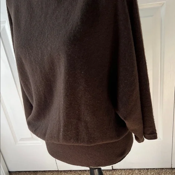 Vintage Katherine Kelly Chocolate Brown Cashmere Dolman Sweater Size Large - Picture 14 of 16